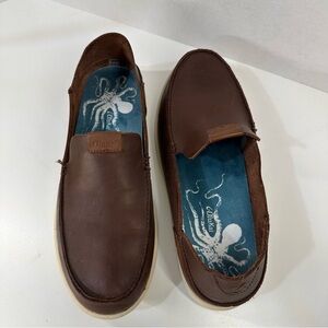 OluKai Nalukai Slip-On Leather Shoes - Size 8.5